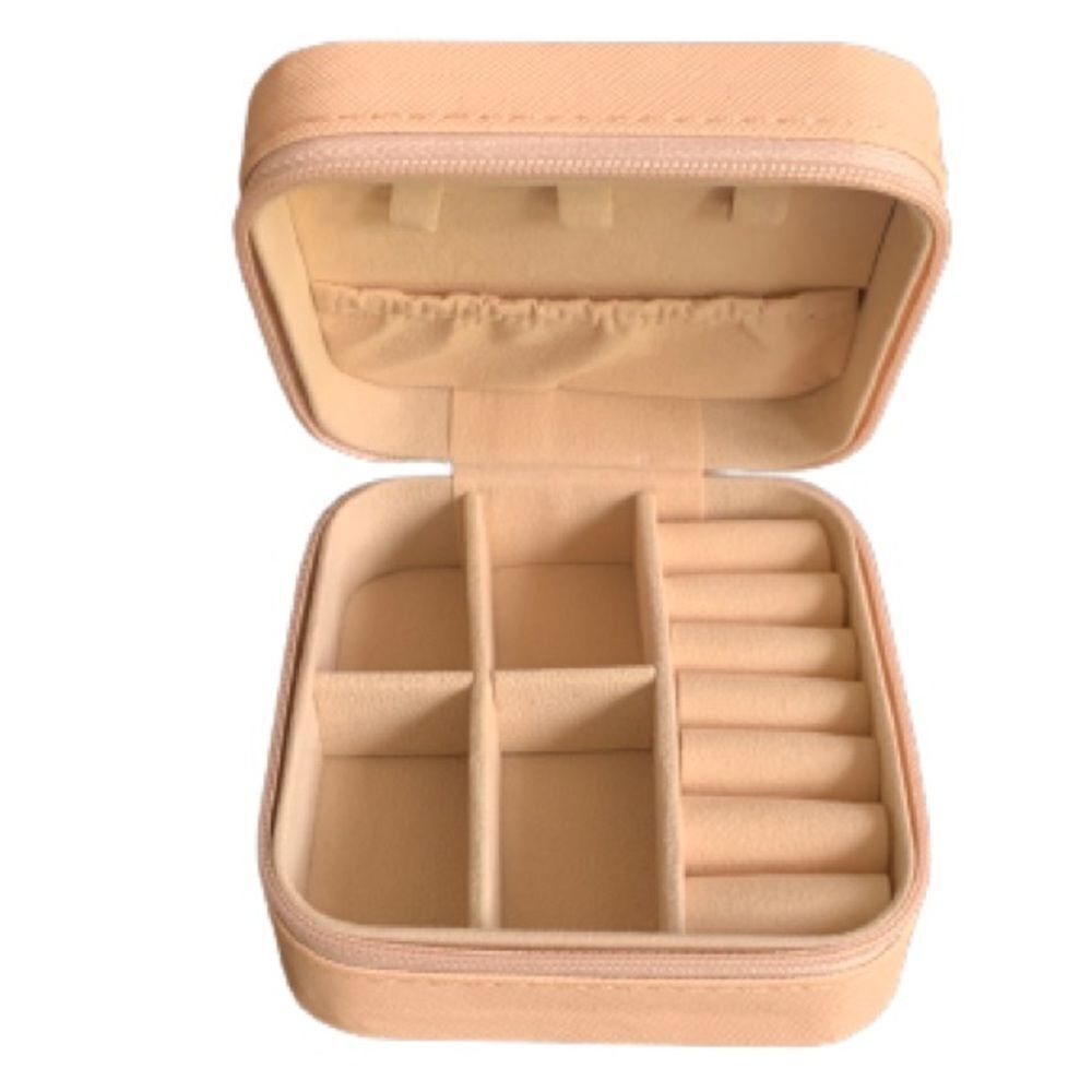 Small Pink Travel Jewelry Case in Vegan Leather